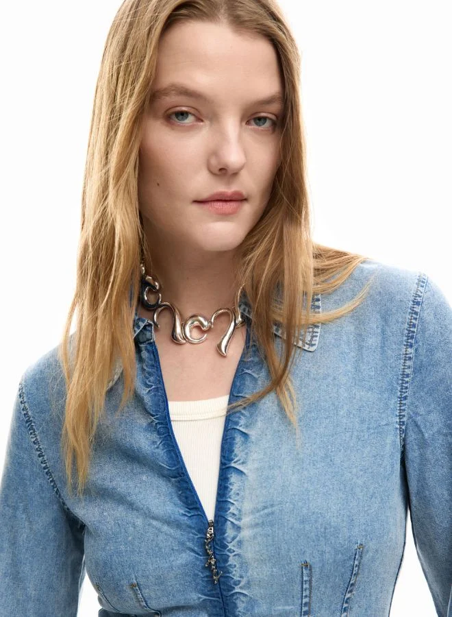 DESIGUAL denim blue Slim denim dress for Women | Best Price UAE